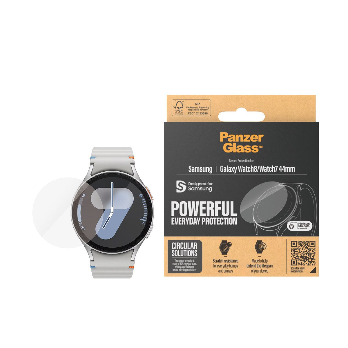 PanzerGlass® Skærmbeskyttelse Samsung Galaxy Watch8 | Watch7 44mm | Ultra-Wide Fit